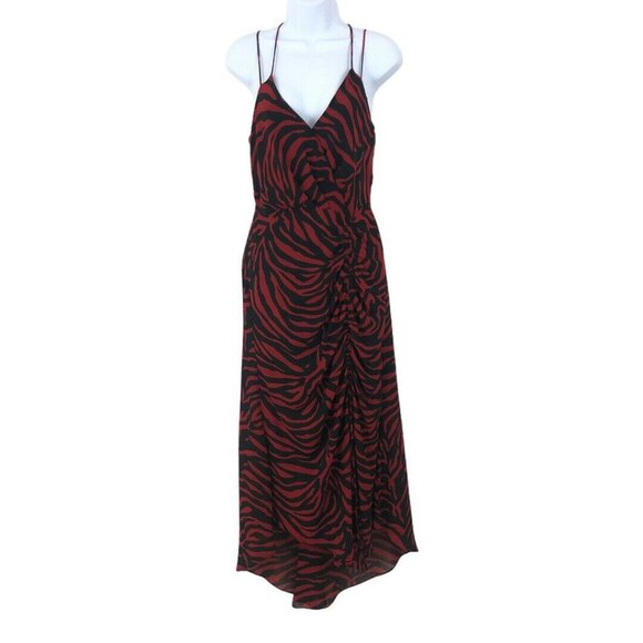 Wayf Dresses & Skirts - WAYF Size S Krista Zebra Print Open Back Camisole Dress In Red Black Zebra NWT